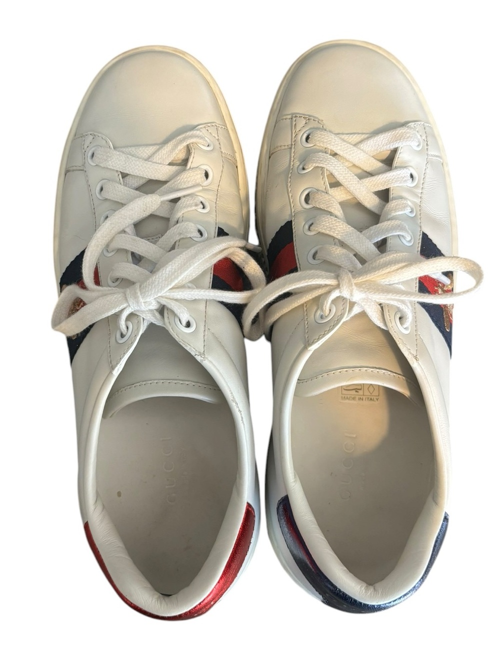 Gucci Ace Bee Platform Crystal Sneakers - Picture 9 of 10